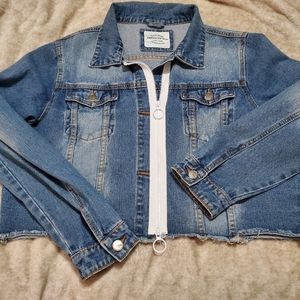 Fashion Nova Cropped Jean Jacket 2xl